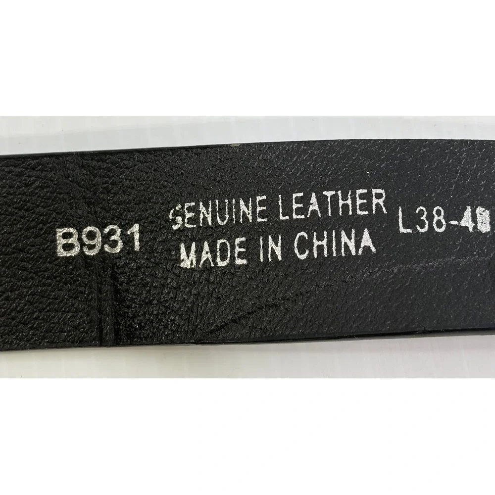 Genuine Leather‎ Music Notes Sheet Music Belt Black Silver Buckle B8931 L 38-40
